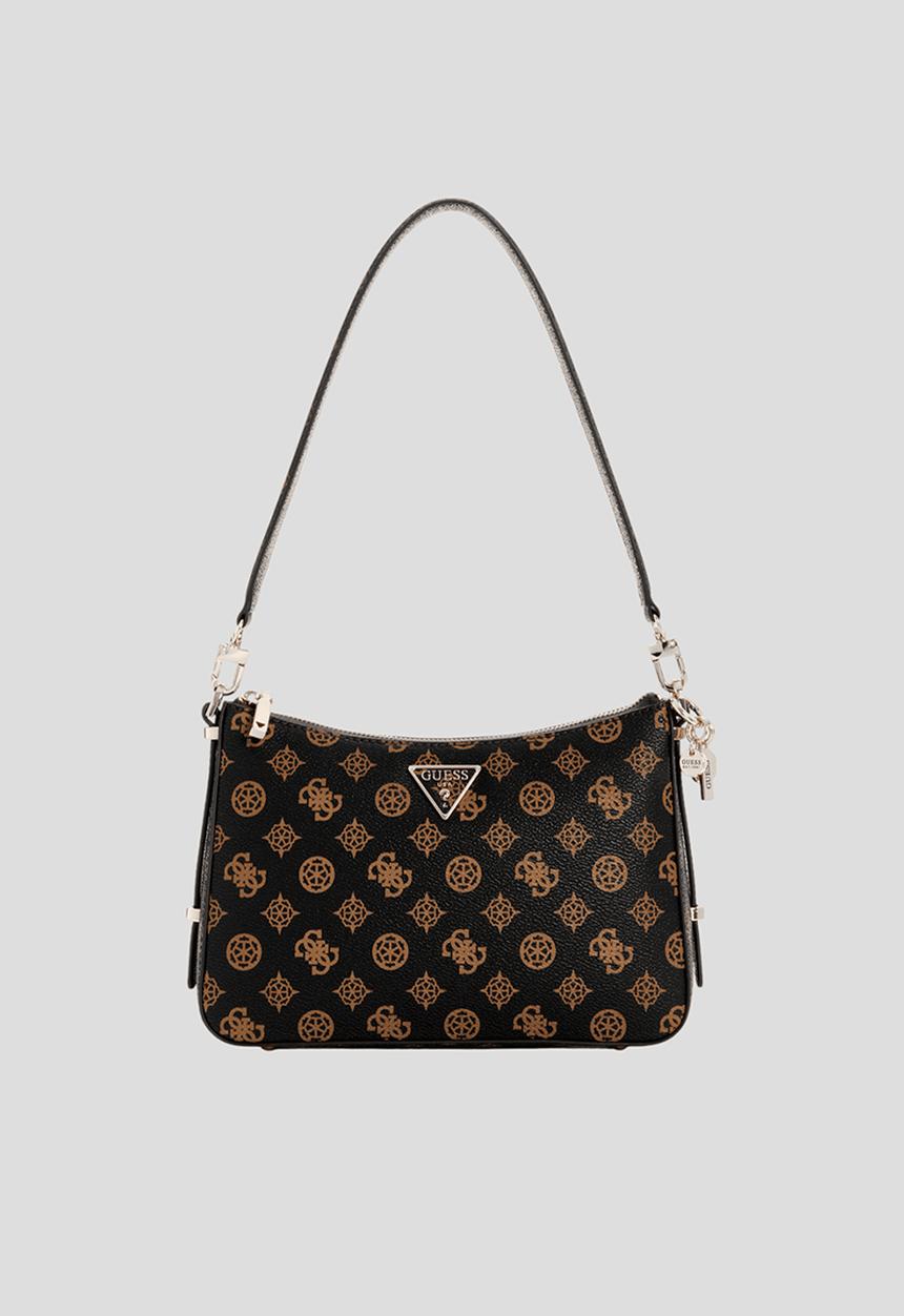 GUESS - Daryna top zip shoulder bag - mocha logo