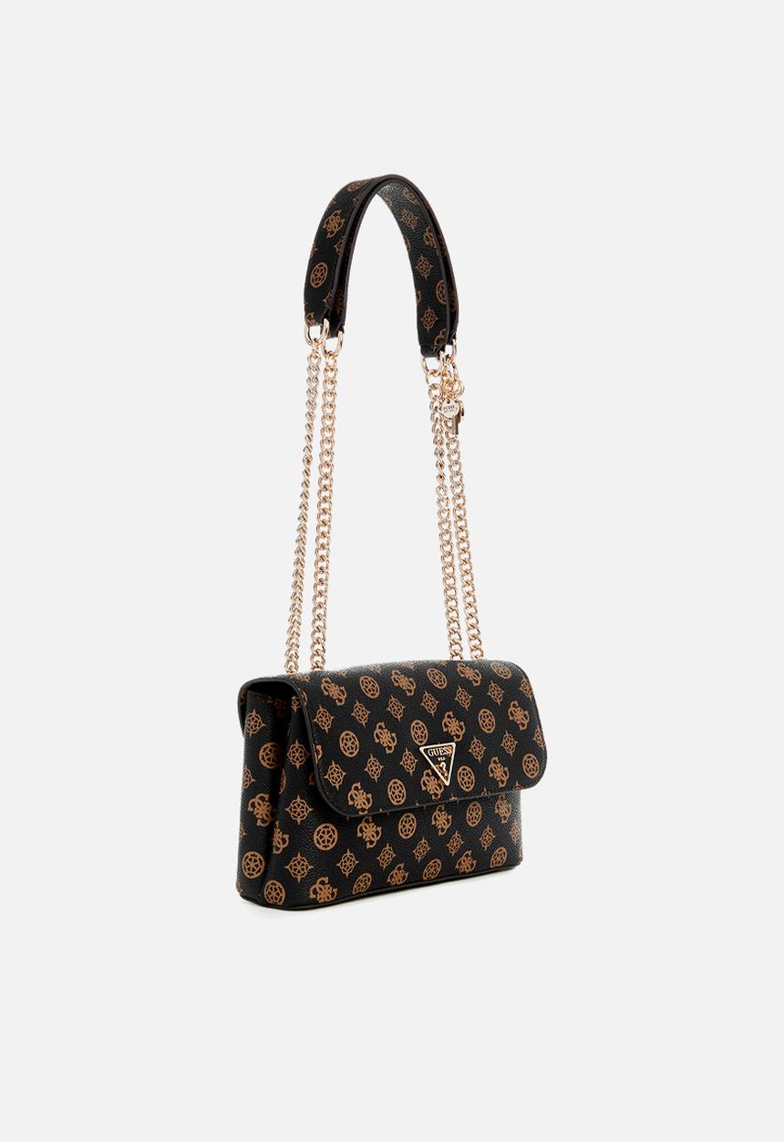 GUESS - Daryna convertible flap cross-body bag - mocha logo