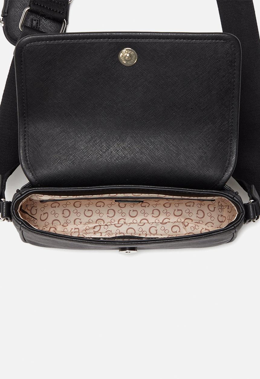 GUESS - Haddington mini flap crossbody bag - black