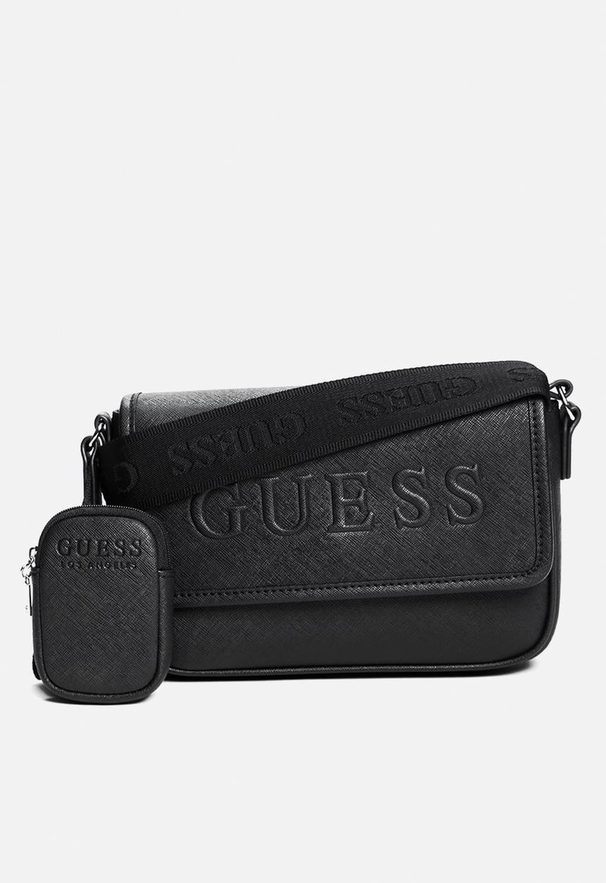 GUESS - Haddington mini flap crossbody bag - black
