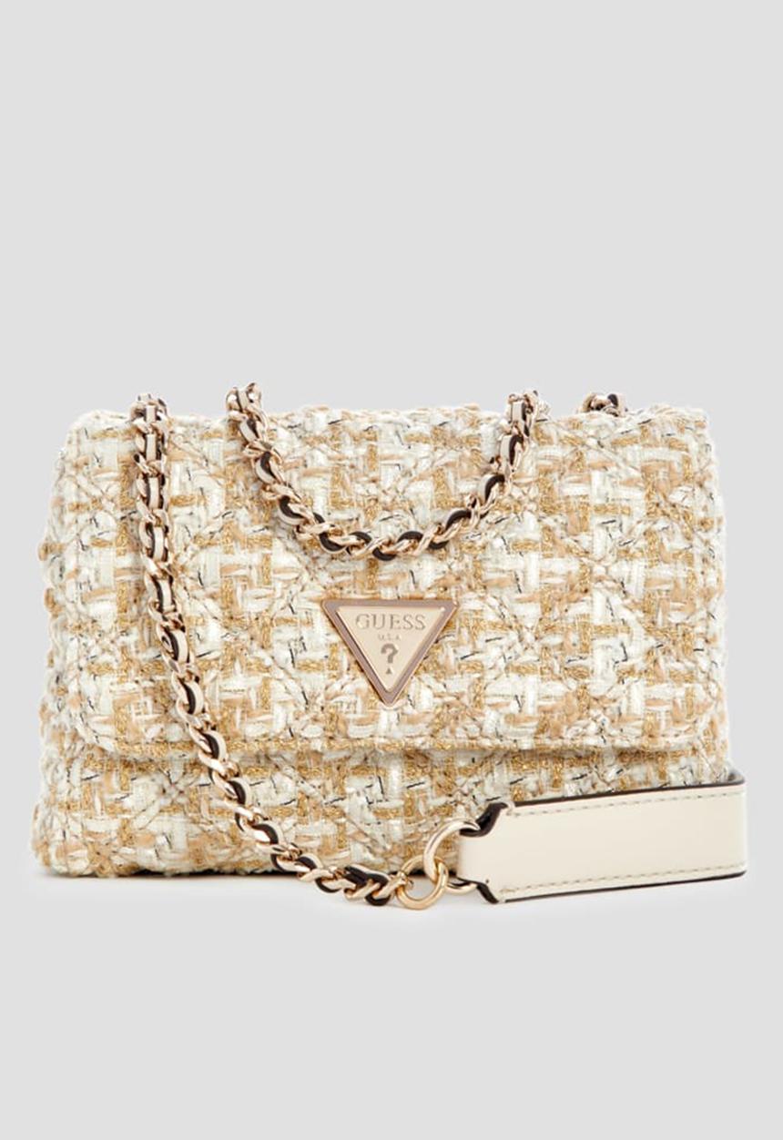 GUESS - Giully mini 2 comp cnvrtbl flp cross-body bag - gold