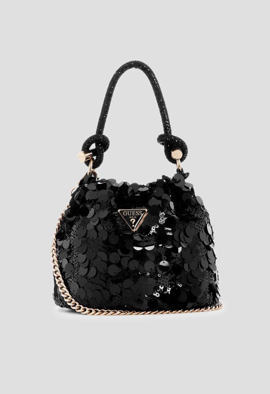 GUESS - Holiday shine top handle bag - black