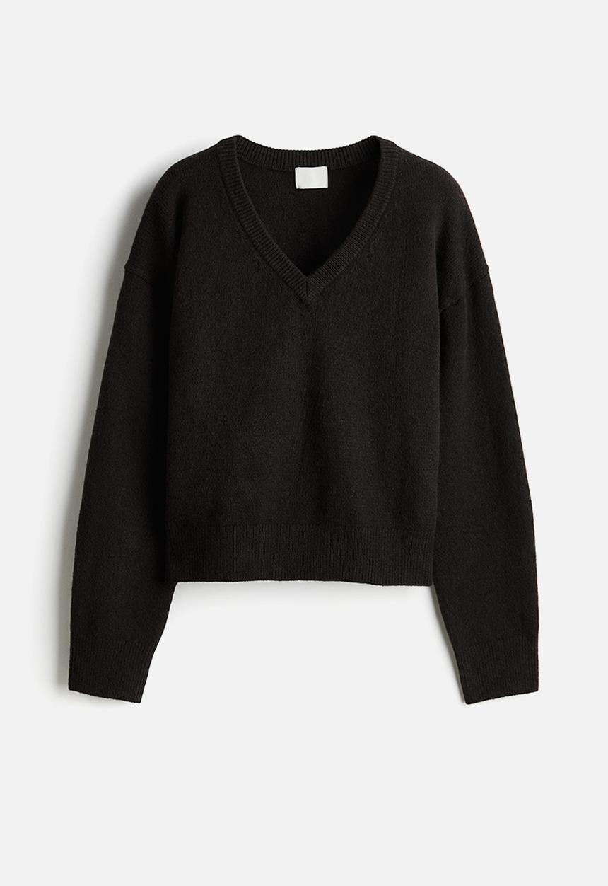 H&M - V-neck jumper - dark brown 