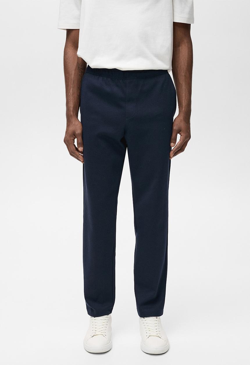 MANGO - Trousers nolepant - navy blue