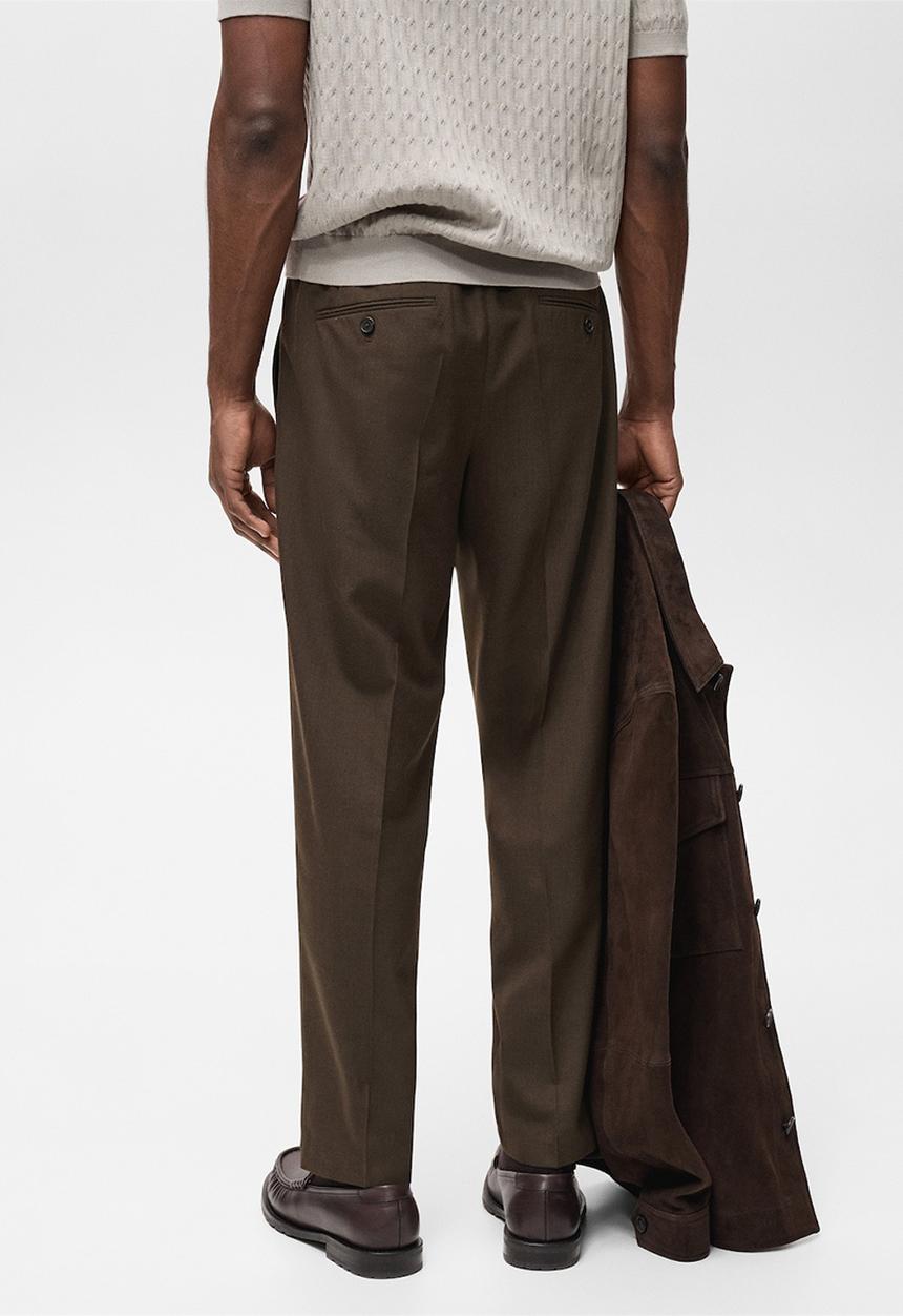 MANGO - Trousers tropical - dark brown