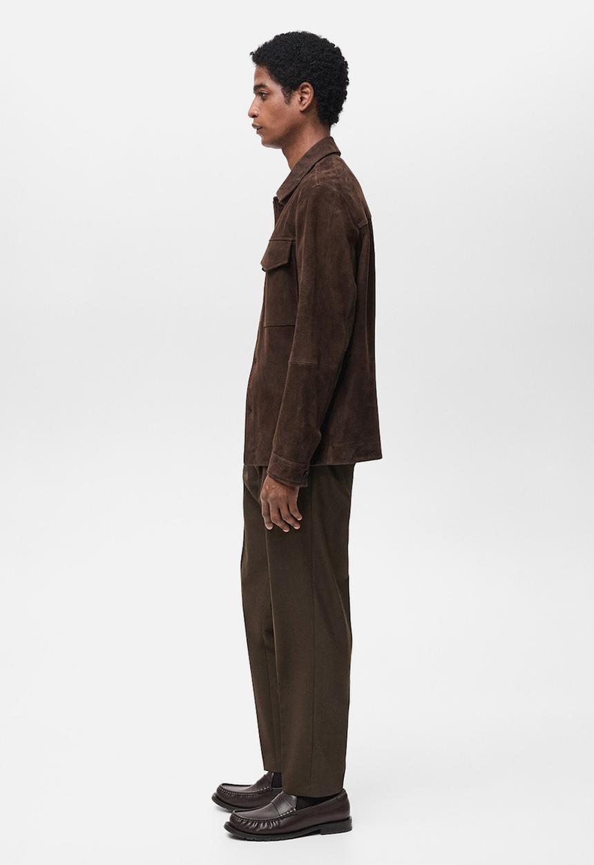 MANGO - Trousers tropical - dark brown