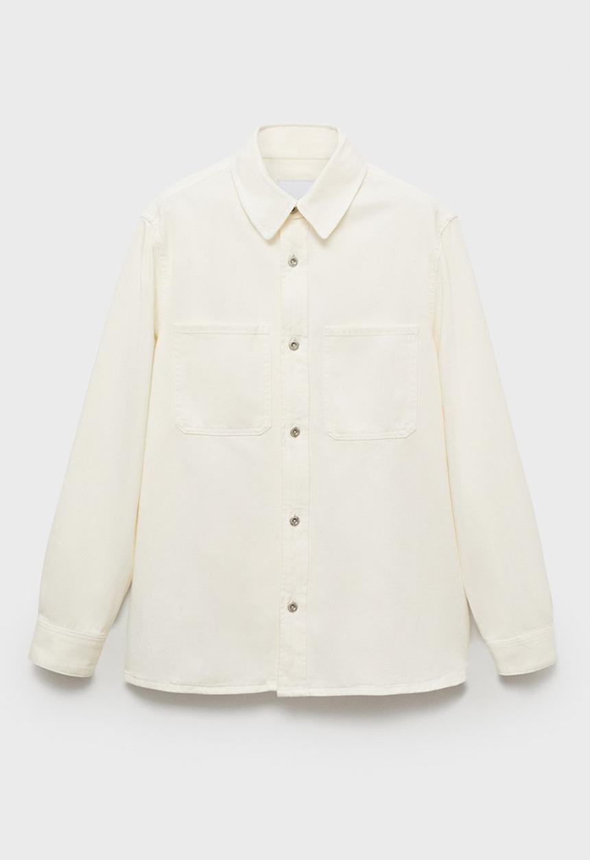 MANGO - Overshirt jay - offwhite 