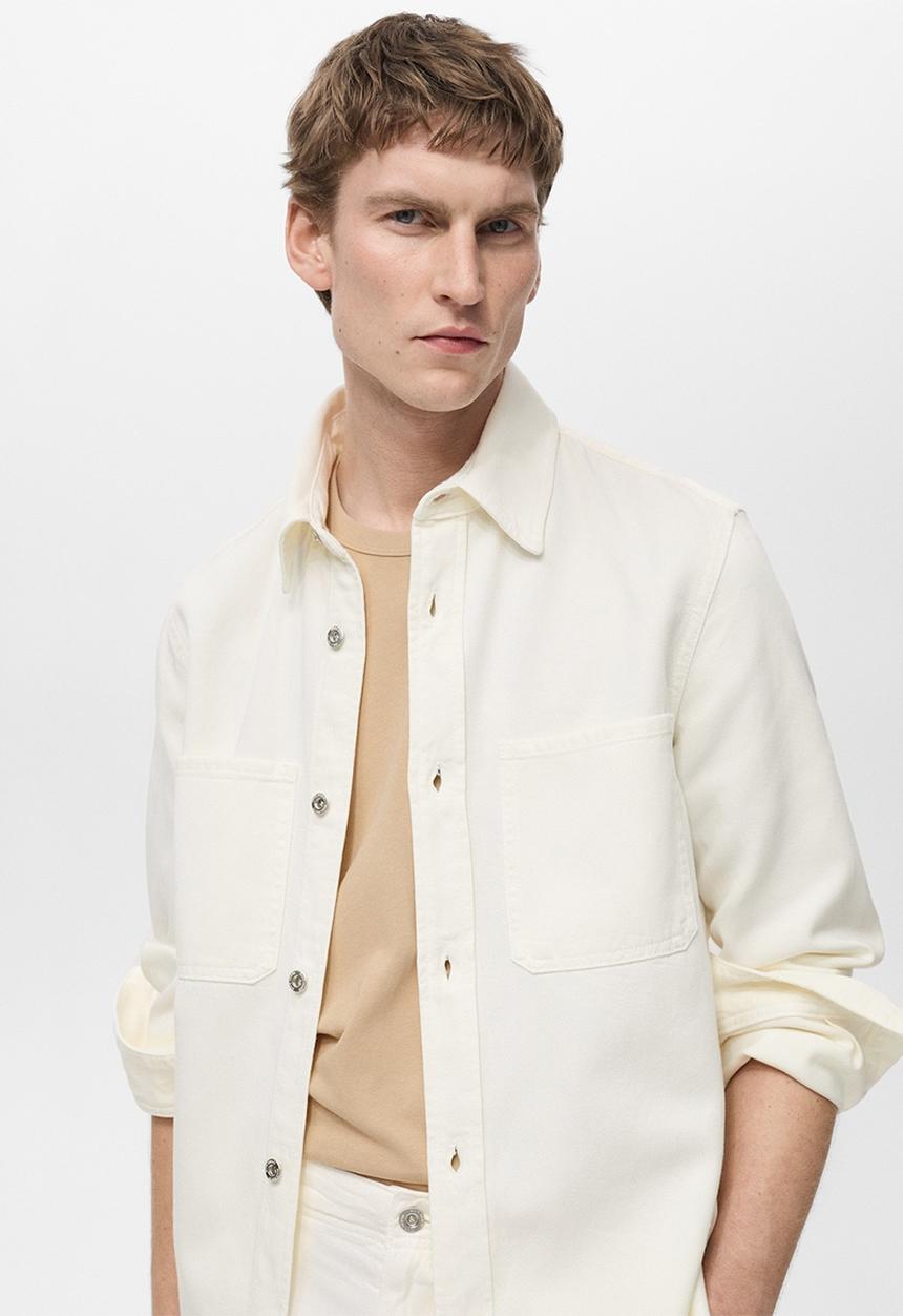 MANGO - Overshirt jay - offwhite 