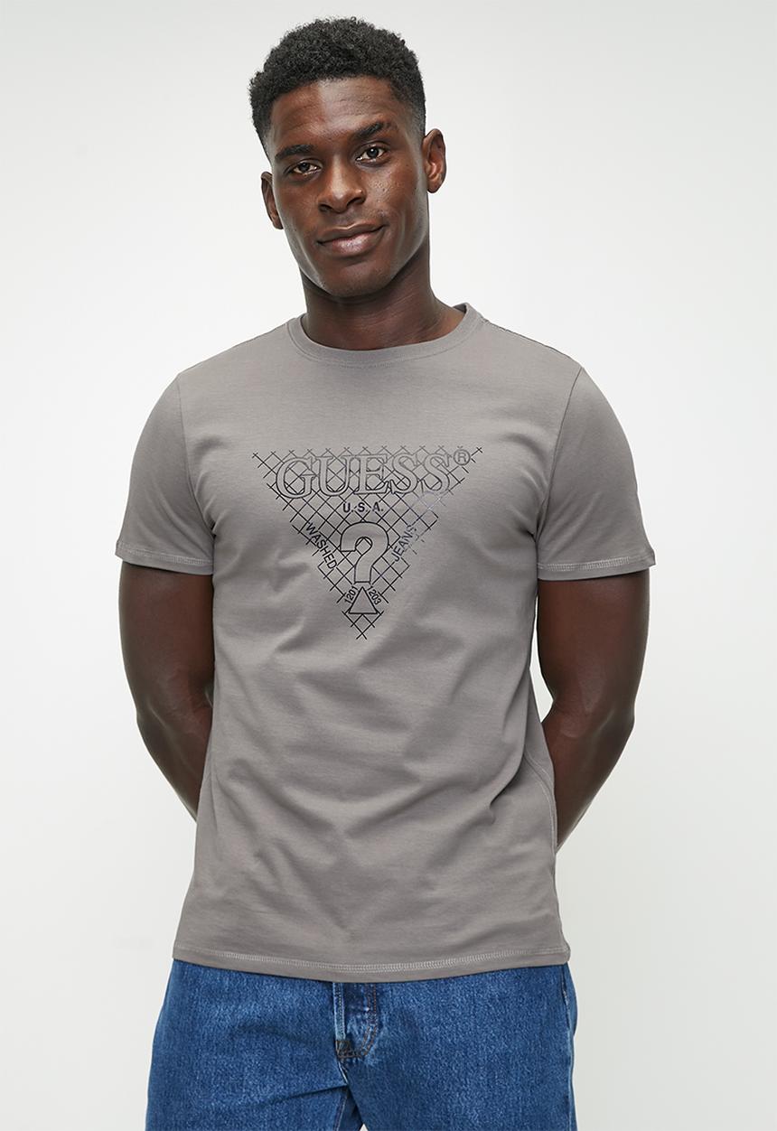 GUESS - Short sleeve guess tri grid tee - steel ball