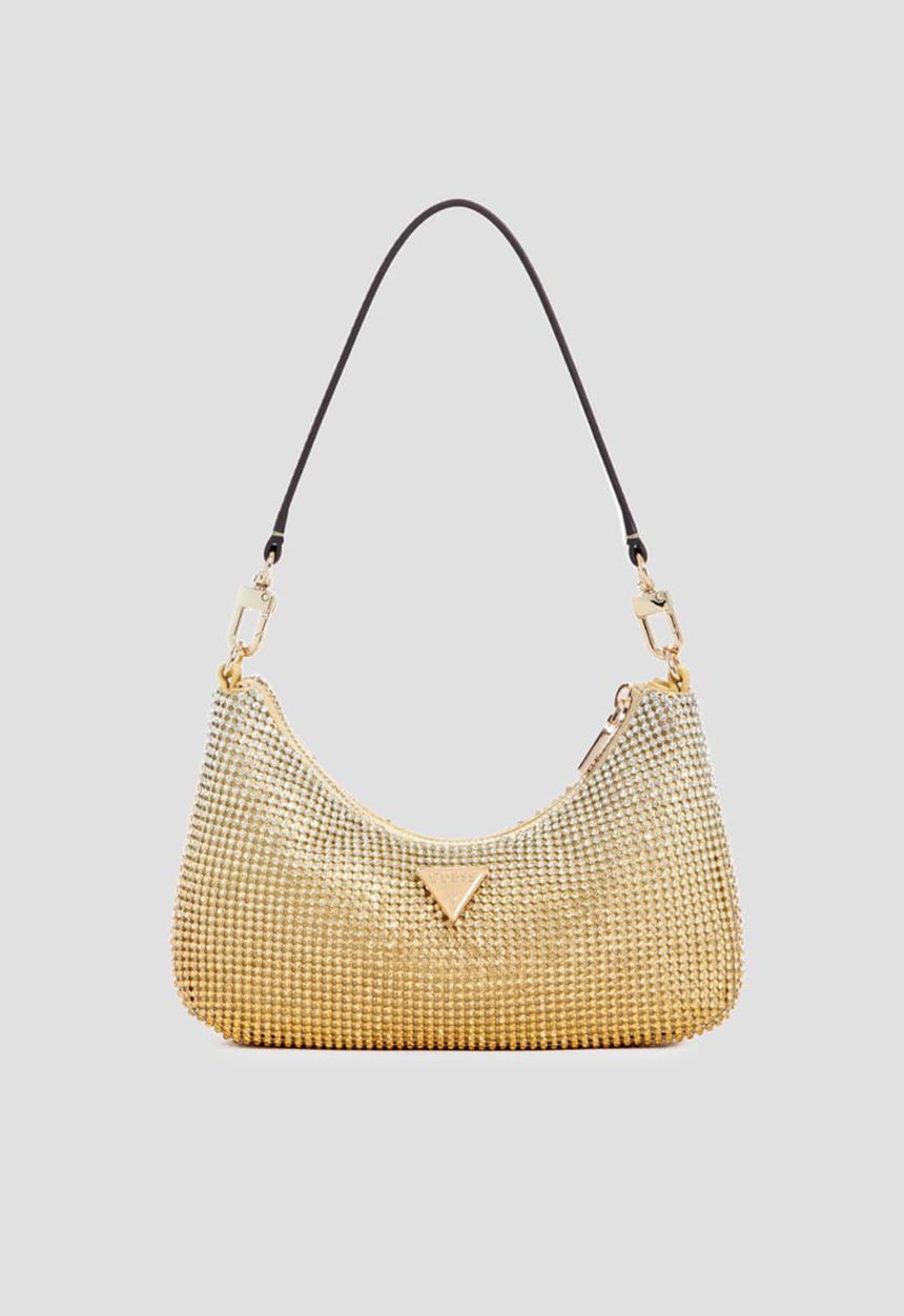GUESS - Zalina mini top zip shoulder bag - gold