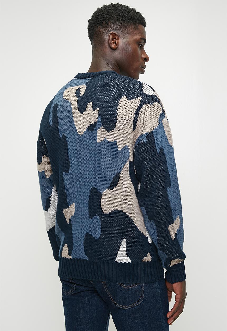 POLO - Mens Pjc Ls Crew Neck Knitwear - Blue
