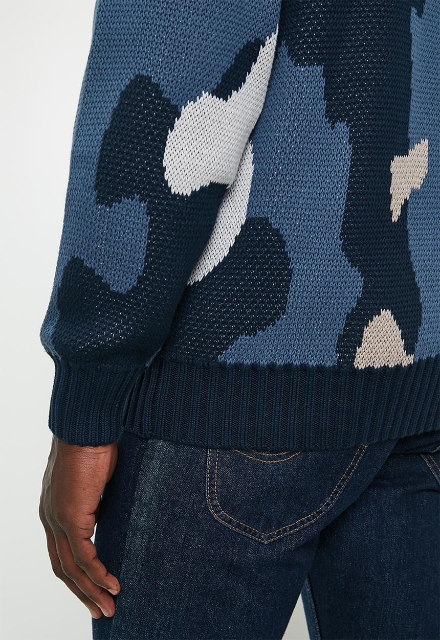 POLO - Mens Pjc Ls Crew Neck Knitwear - Blue