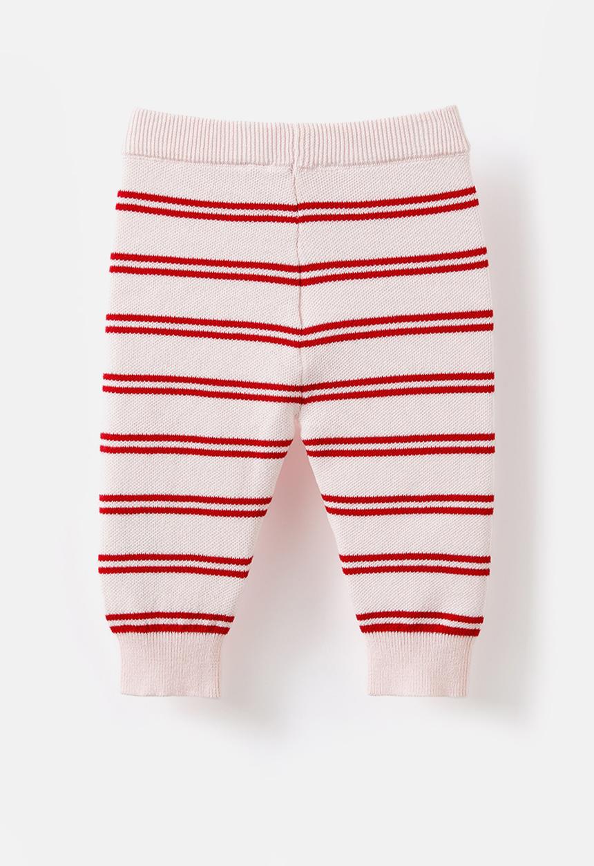 Cotton On - Cohen relaxed knit pant - pink pearl/varsity red double stripe