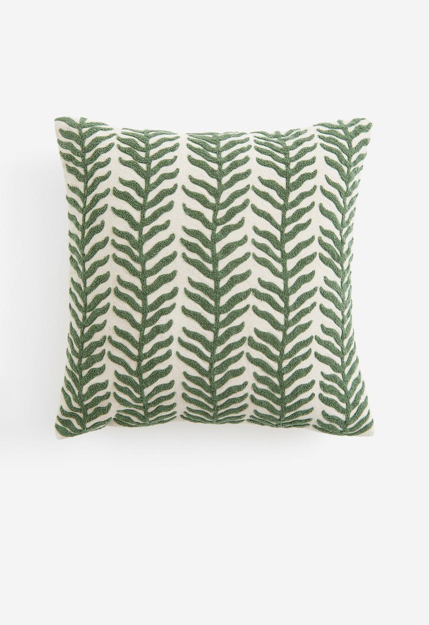 H&M - Embroidered cushion cover - white vines