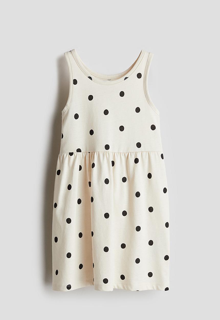 H&M - Patterned jersey dress - white spotted
