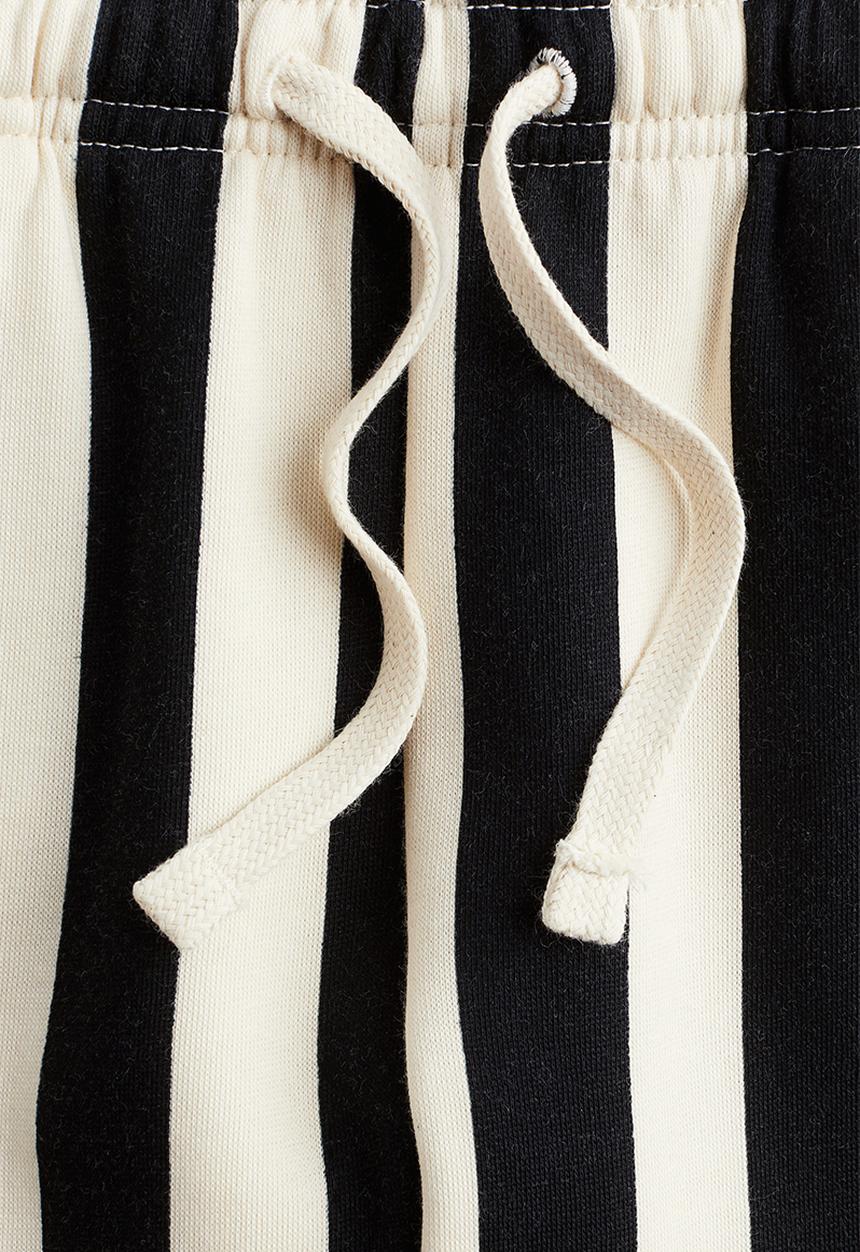 H&M - Printed joggers - black & white striped