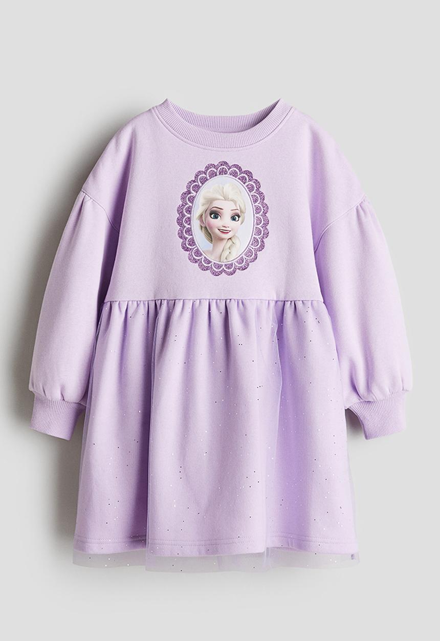 H&M - Printed sweatshirt dress - light purple frozen