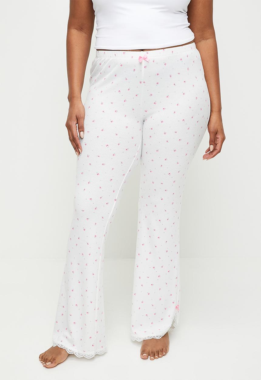 Cotton On - Plus Waffle Lace Flare - White Maise Daisy