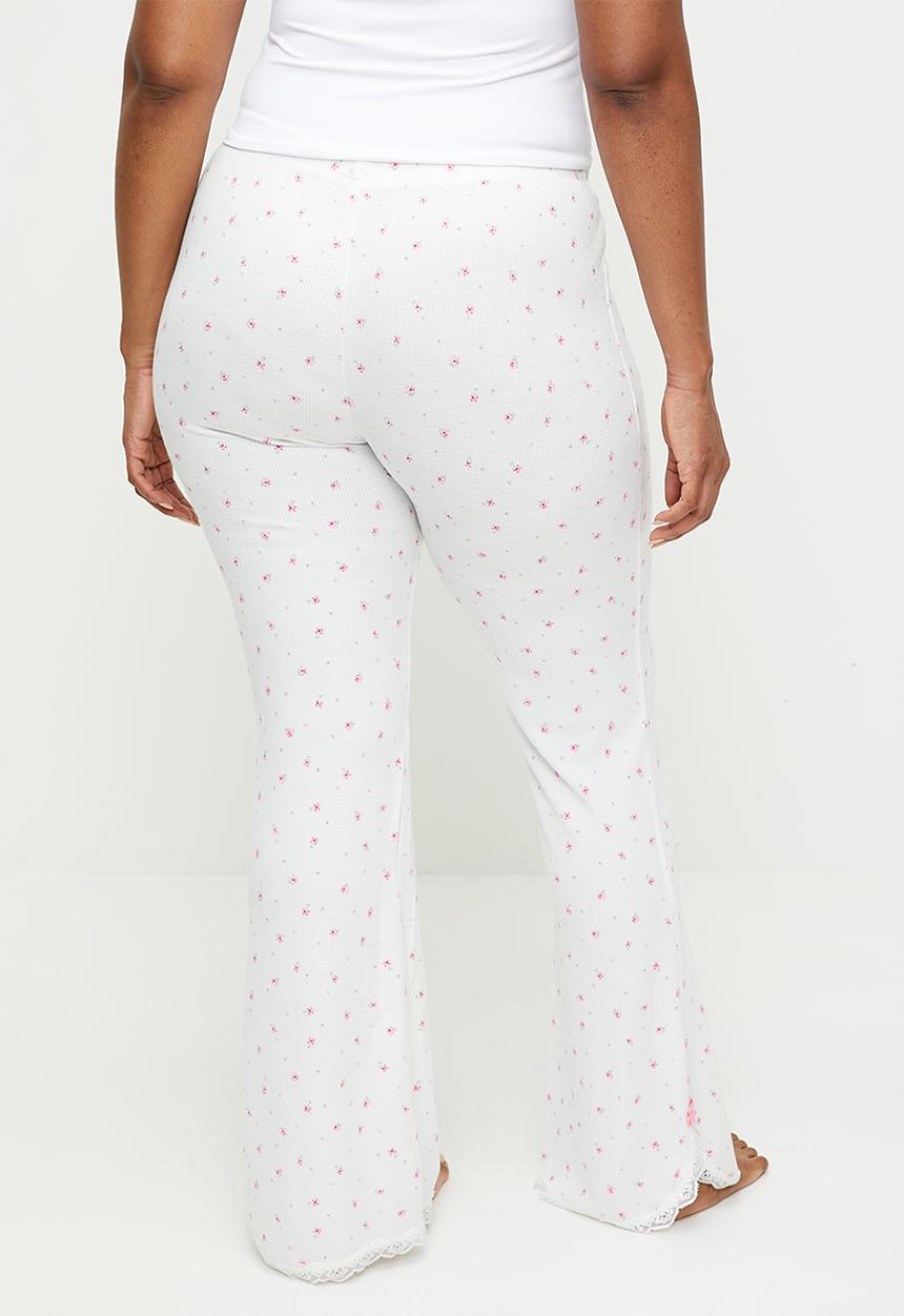 Cotton On - Plus Waffle Lace Flare - White Maise Daisy