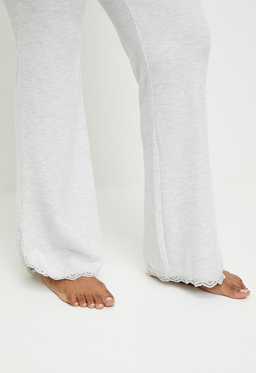 Cotton On - Plus Waffle Lace Flare - Light Grey Marle