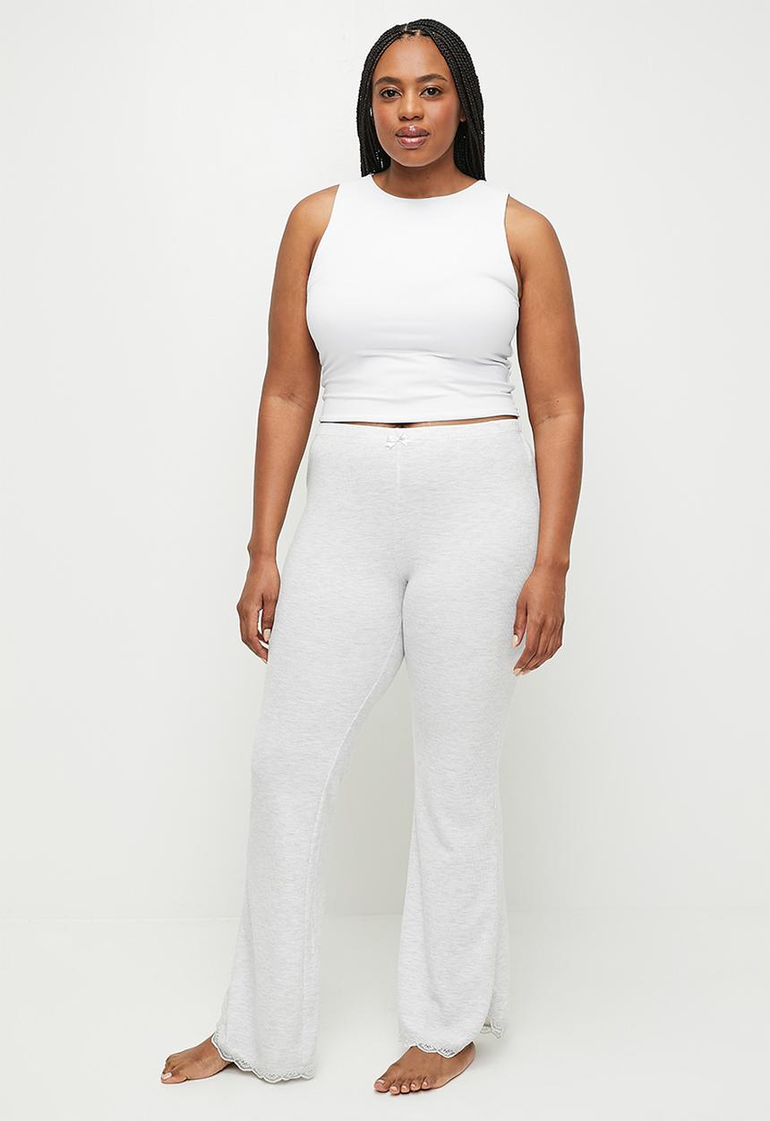 Cotton On - Plus Waffle Lace Flare - Light Grey Marle