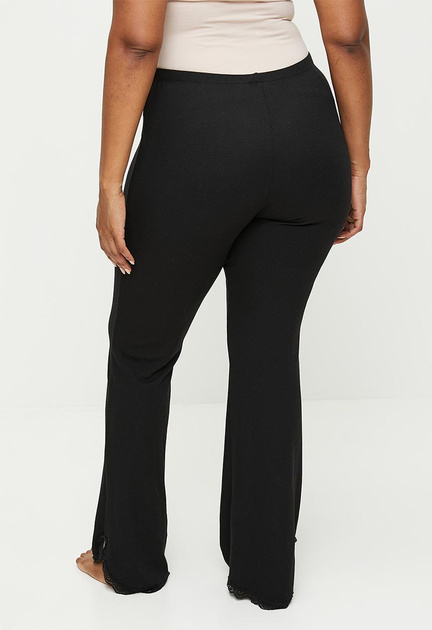 Cotton On - Plus Waffle Lace Flare - Black