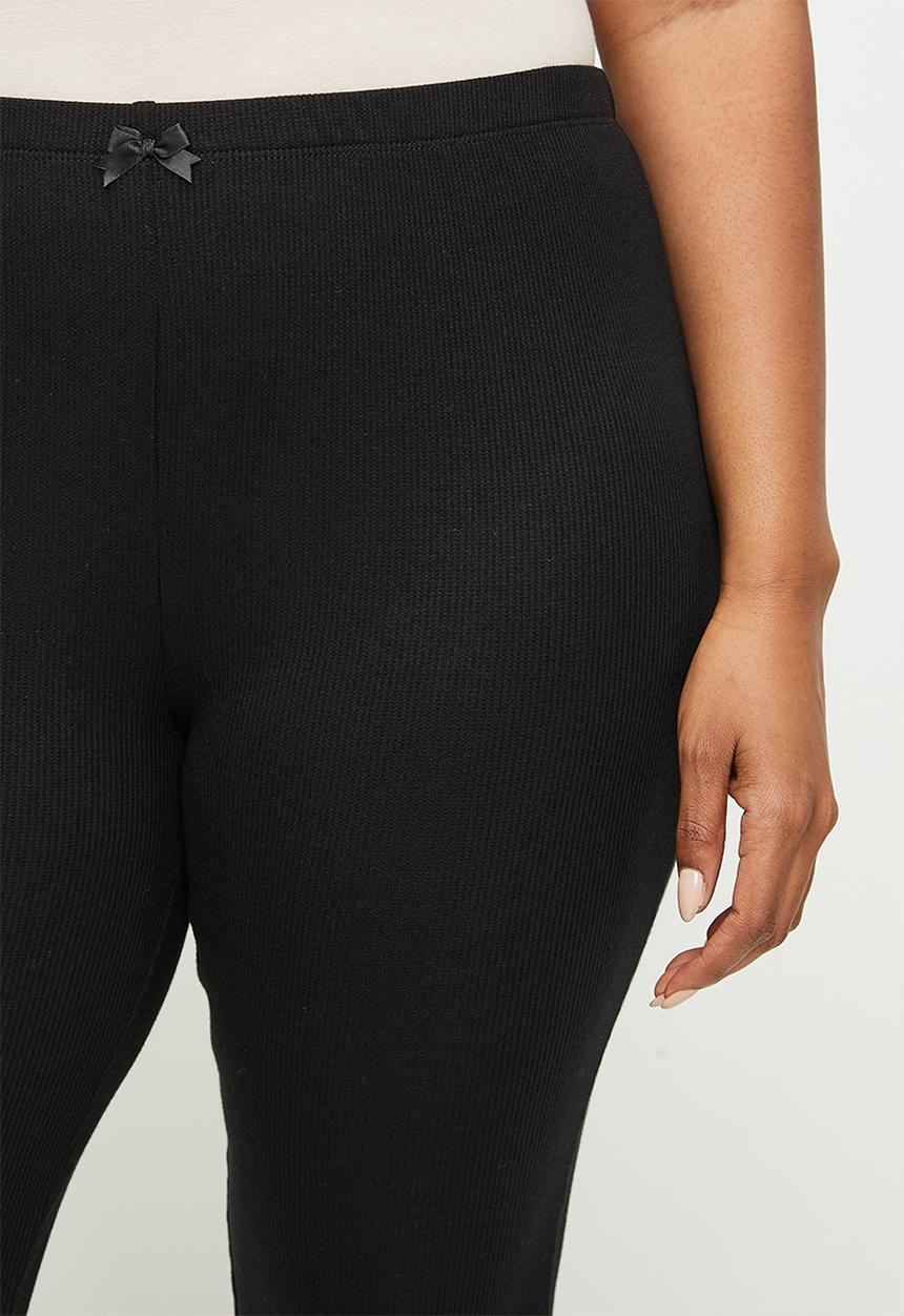 Cotton On - Plus Waffle Lace Flare - Black