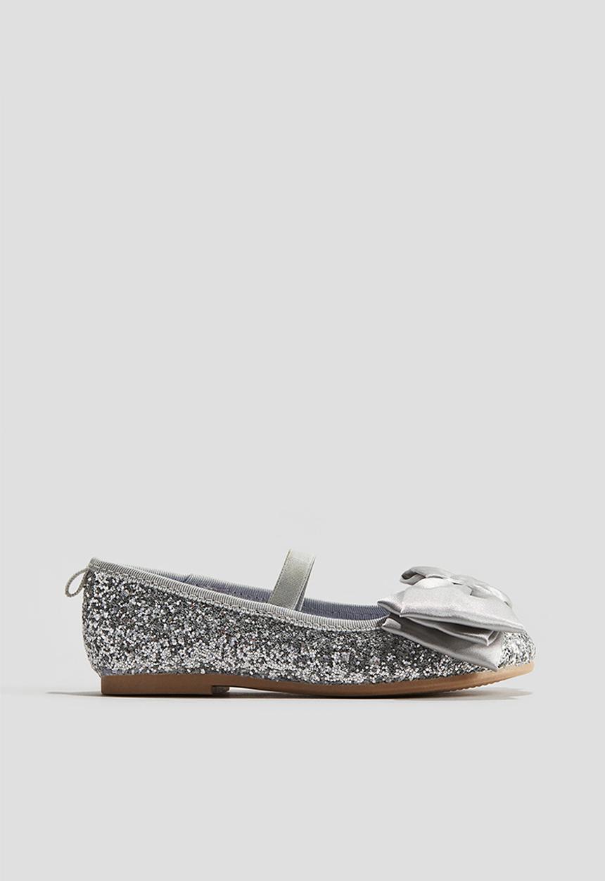 H&M - Glittery ballet pumps - silver-coloured frozen