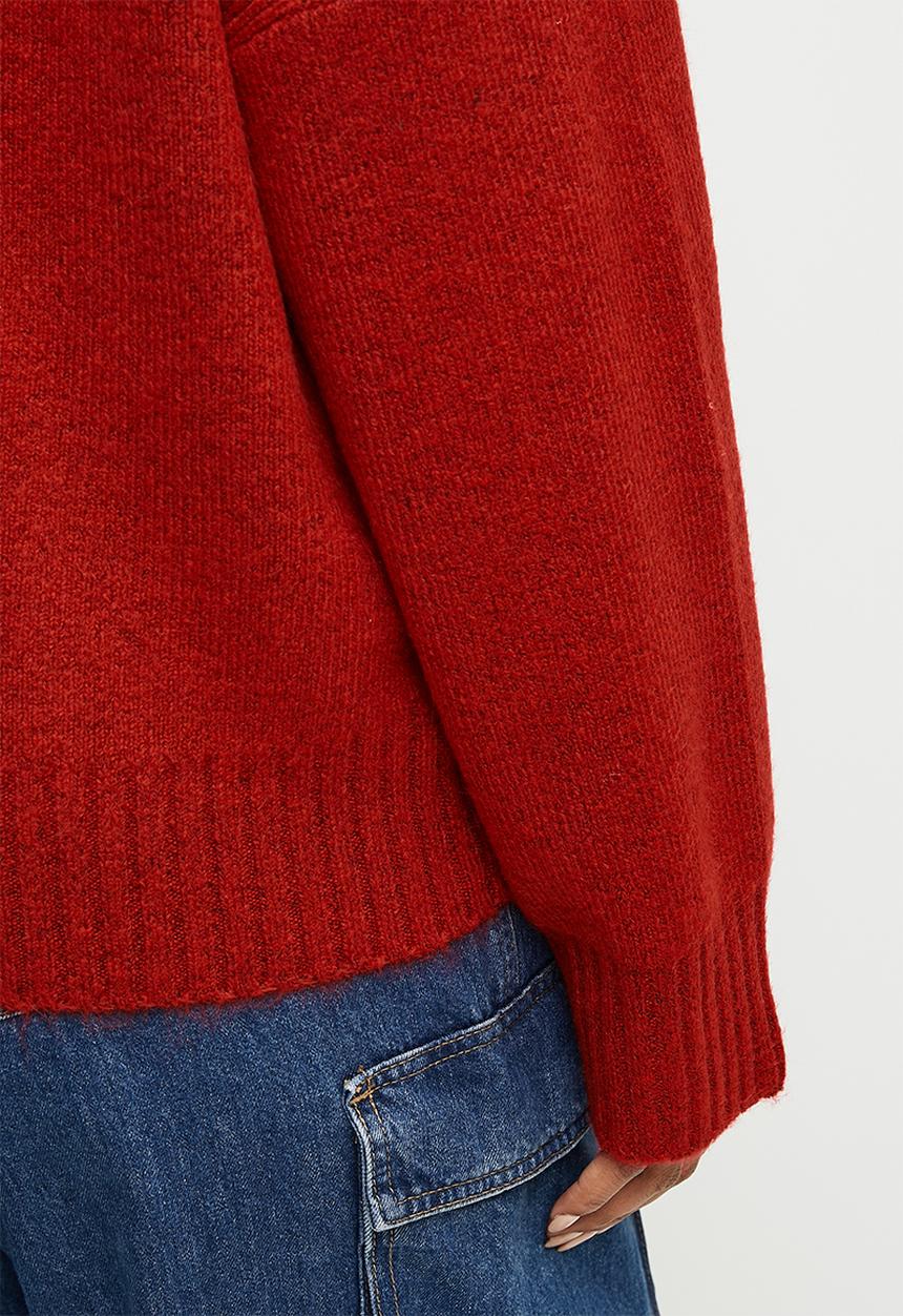 Cotton On - Plus  luxe zip through knit bomber - red poppy print