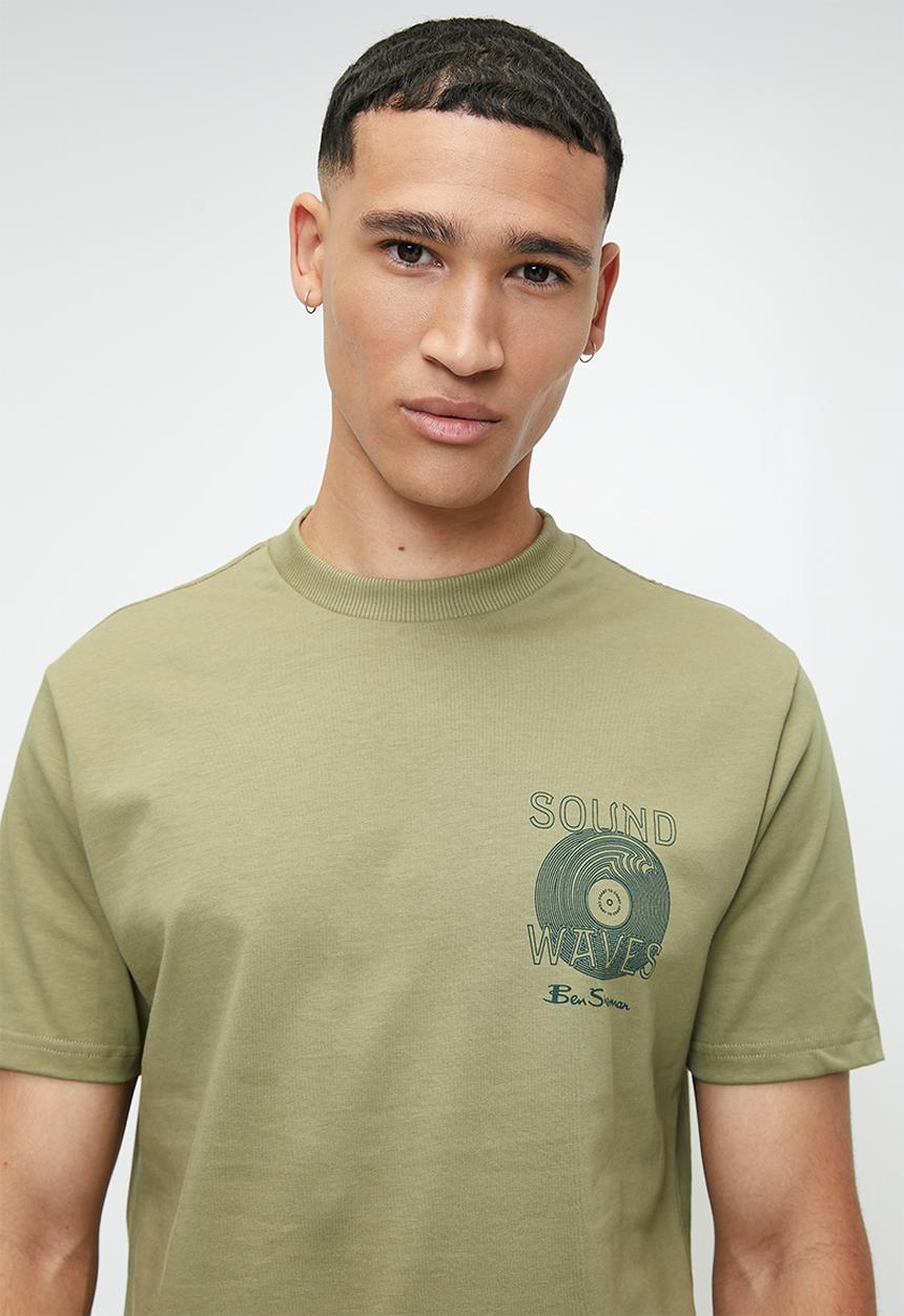 Ben Sherman - Ocean Records Oversize Tee - Olive Night