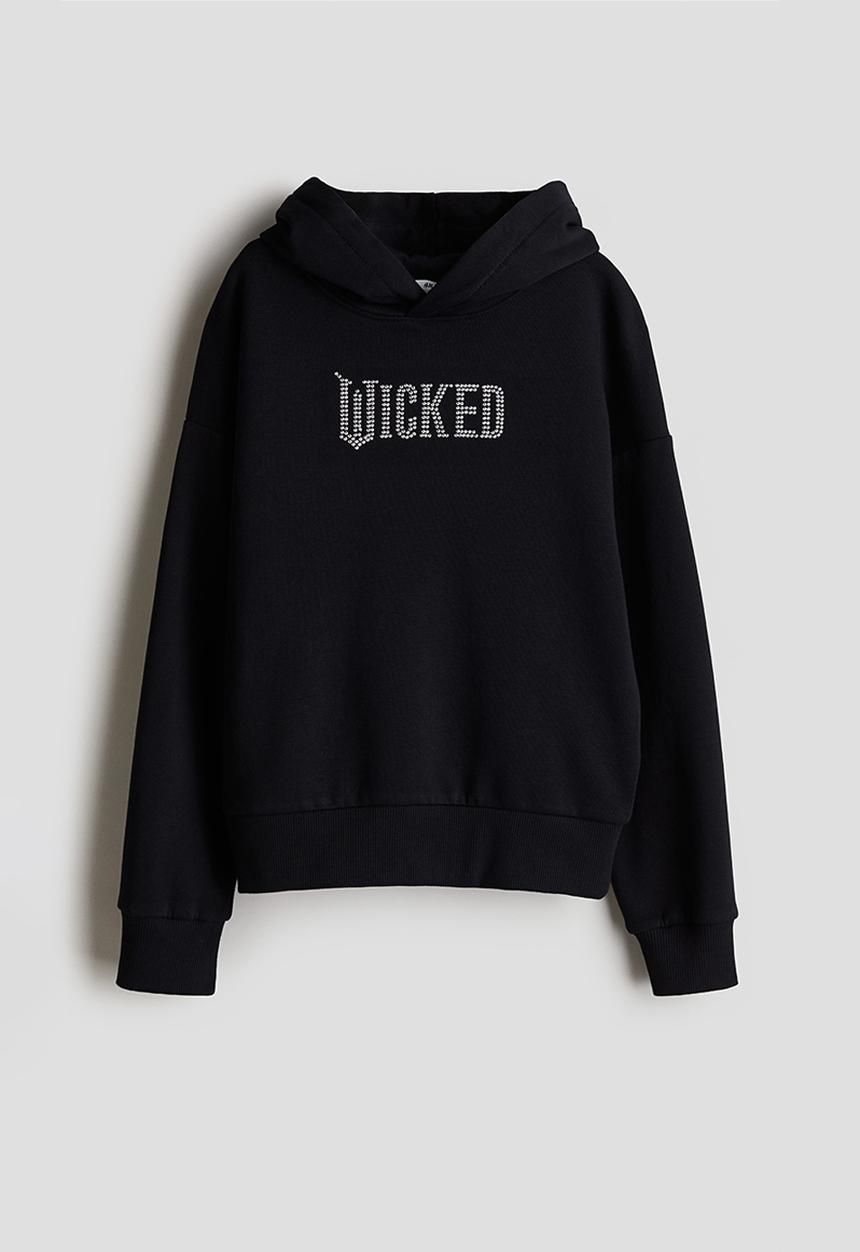 H&M - Oversized printed hoodie - black wicked