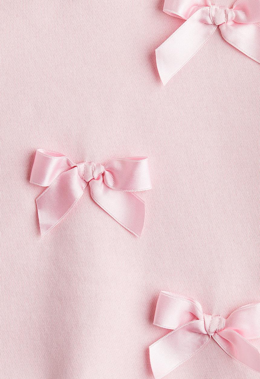 H&M - Flounce-trimmed sweatshirt - light pink bows