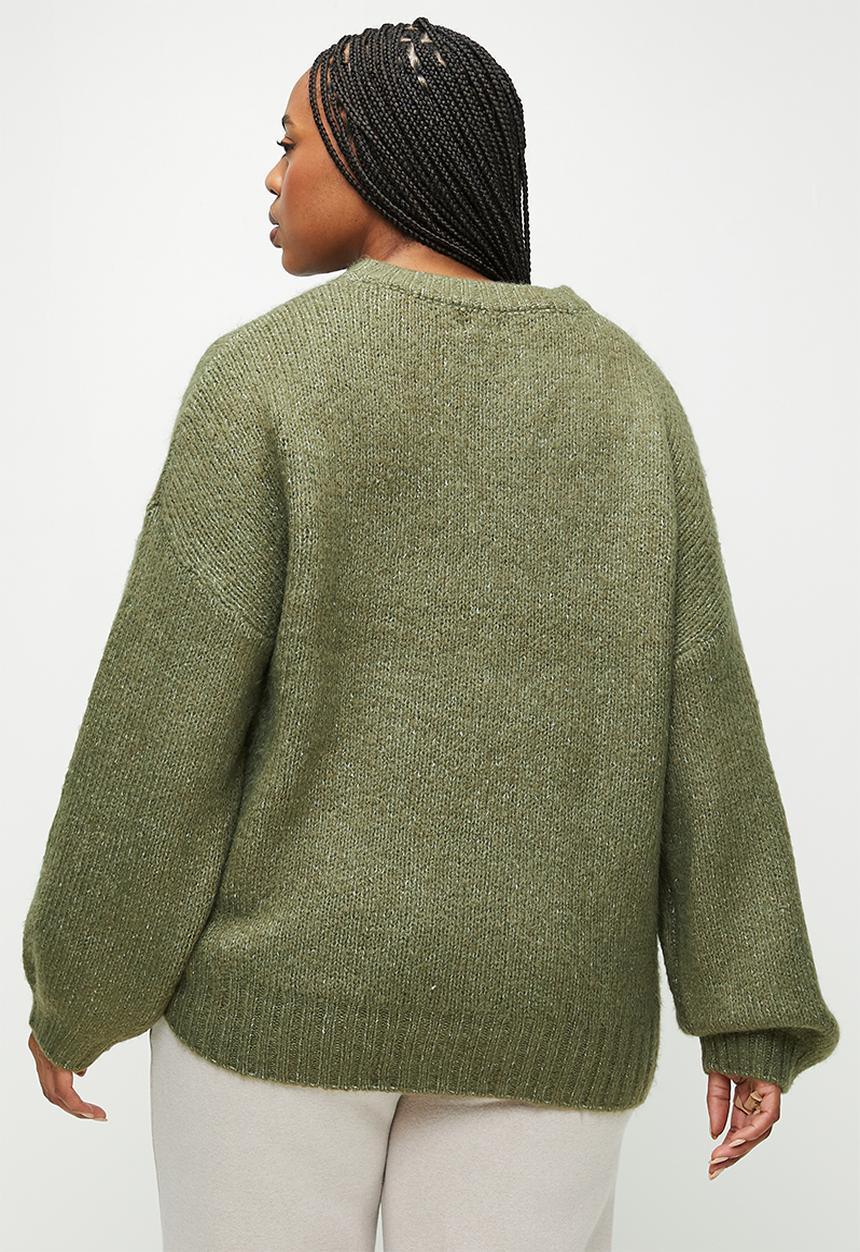 Cotton On - Plus  luxe crew pullover - burnt olive
