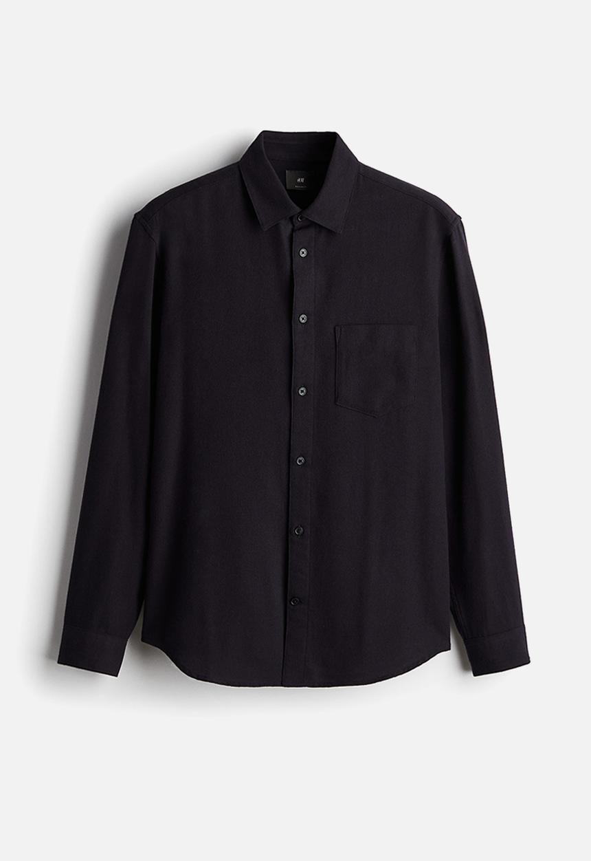 H&M - Regular fit flannel shirt - navy blue