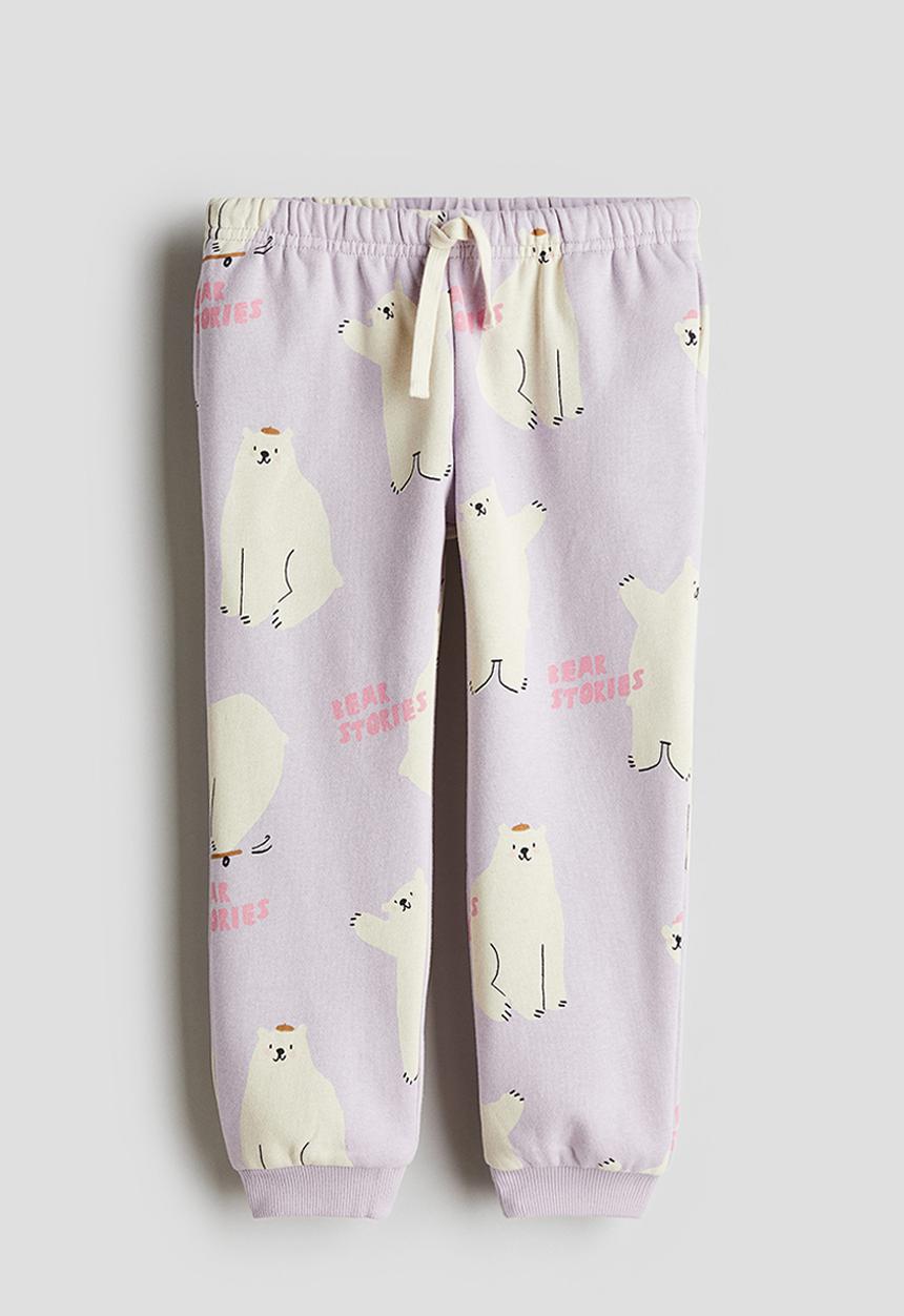 H&M - Printed joggers - lilac polar bears
