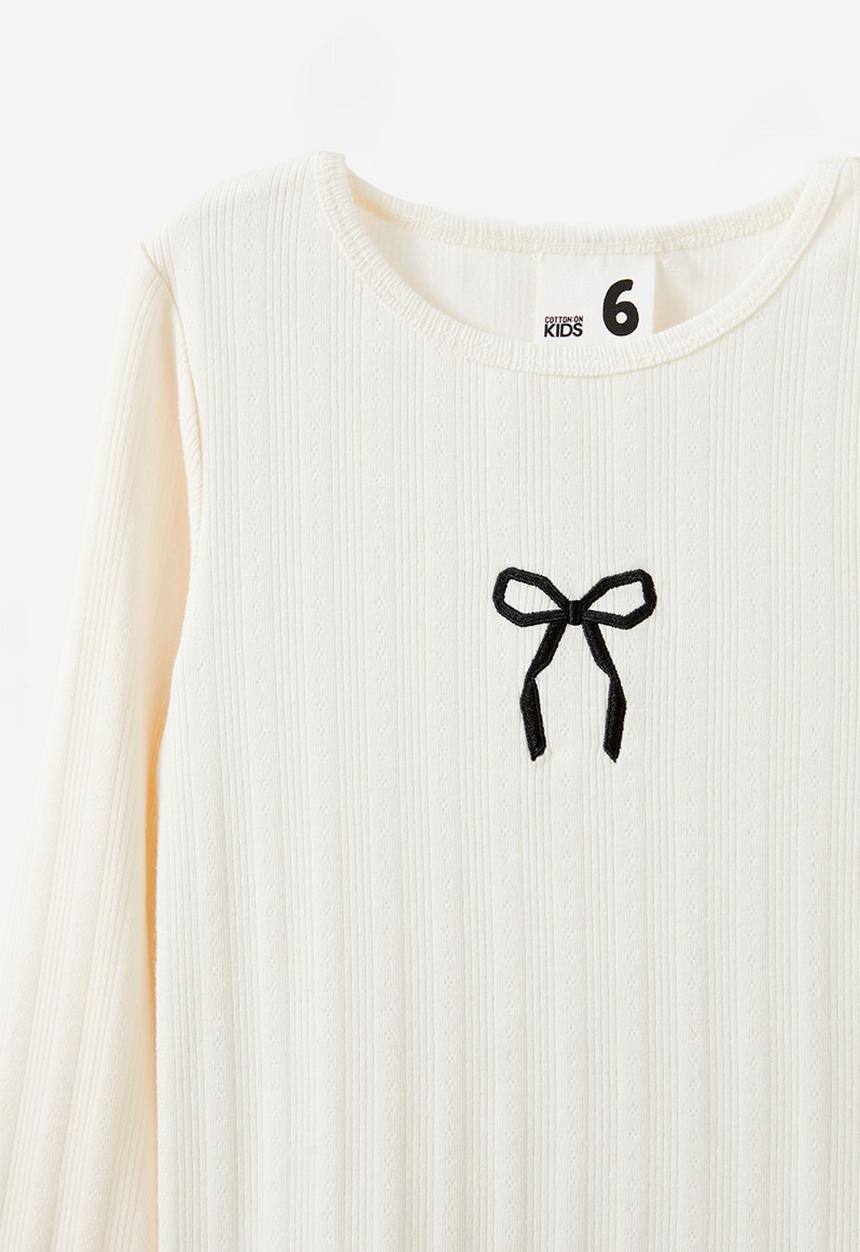 Cotton On - Jade crew - dark vanilla/bow