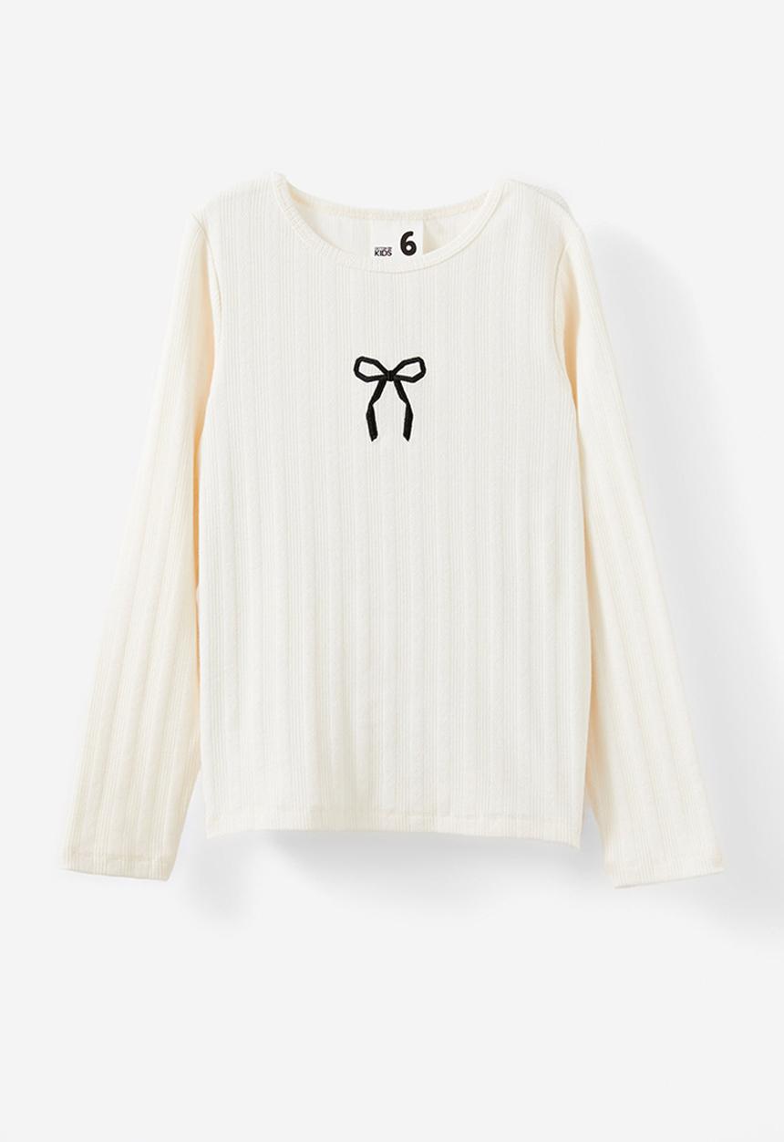 Cotton On - Jade crew - dark vanilla/bow