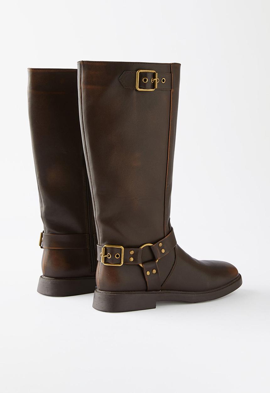 Cotton On - Riley biker boot - choc distressed