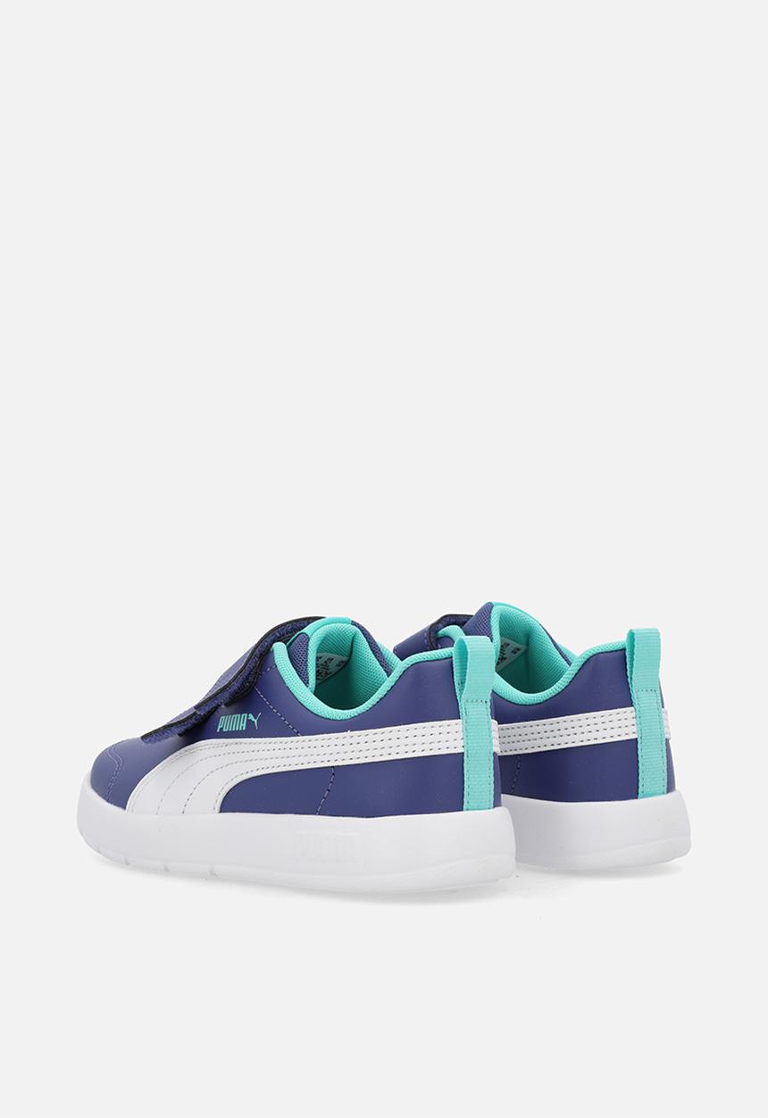PUMA - Courtflex V3 V PS - Blue Crystal-Puma White-Aquatic