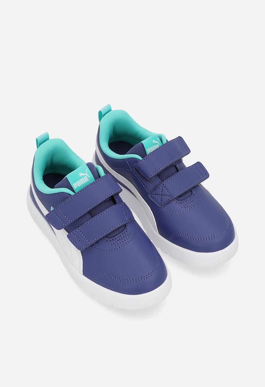 PUMA - Courtflex V3 V PS - Blue Crystal-Puma White-Aquatic
