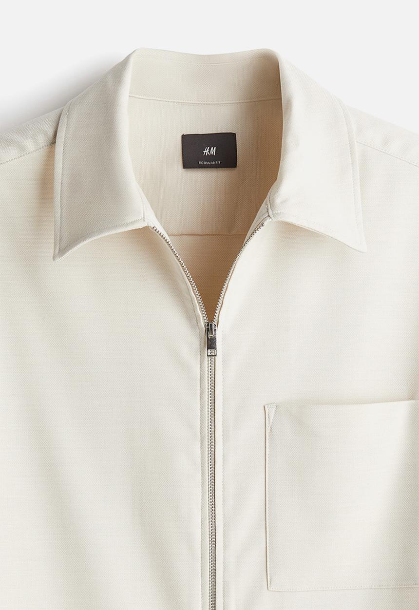 H&M - Regular fit twill overshirt - cream