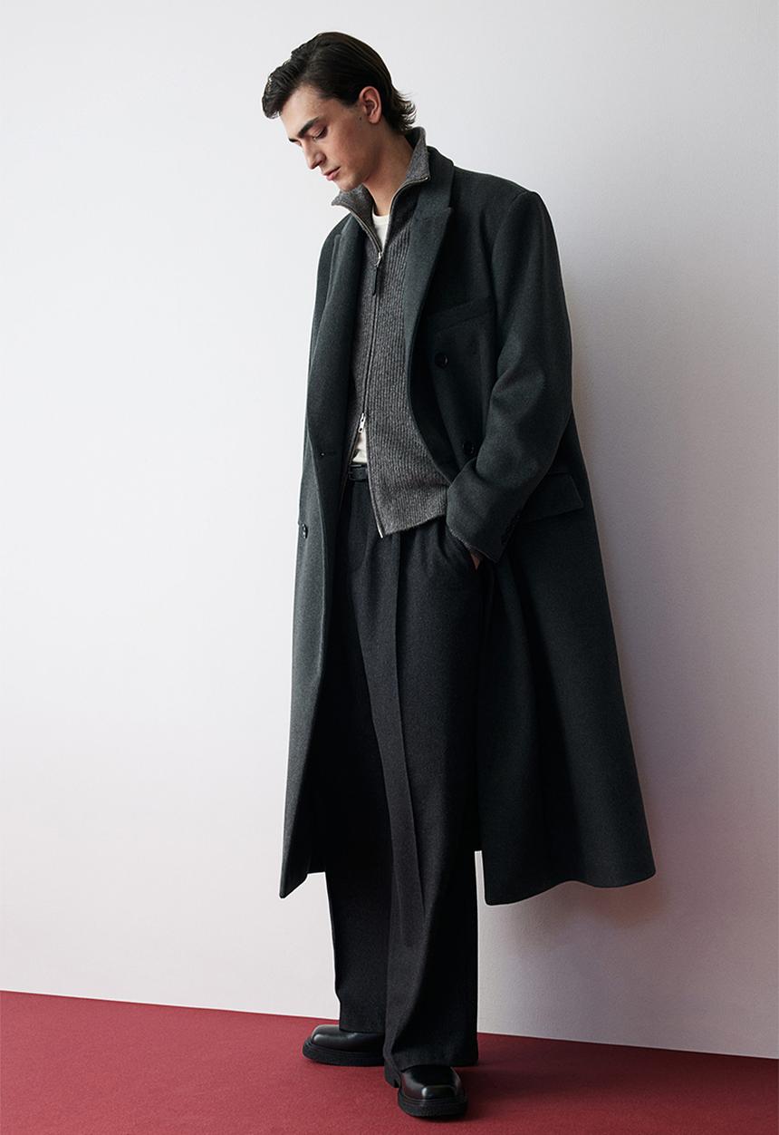 H&M - Regular fit rib-knit cardigan - dark grey marl