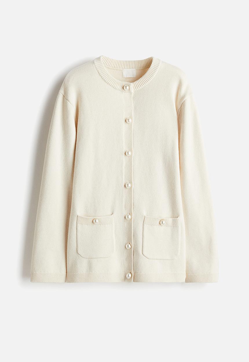 H&M - Button-detail cardigan - cream