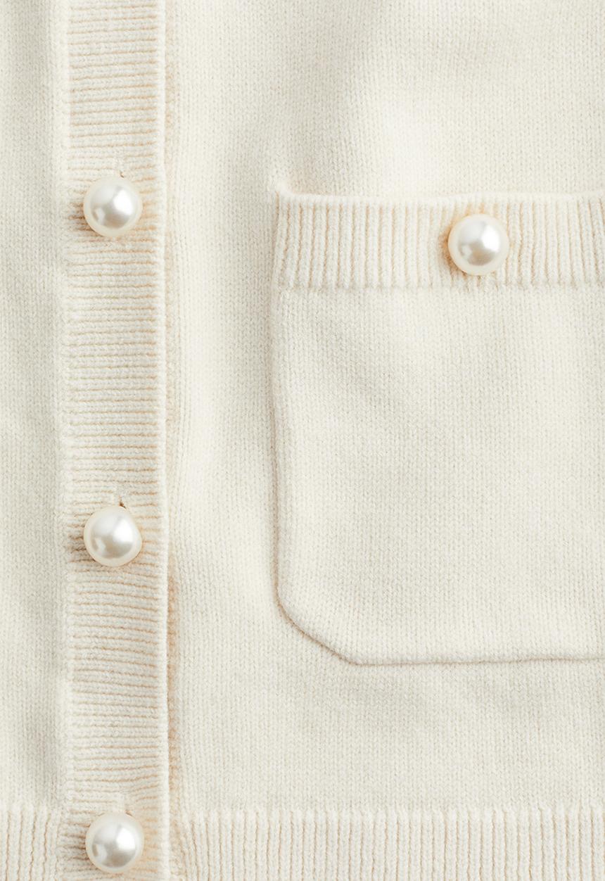 H&M - Button-detail cardigan - cream