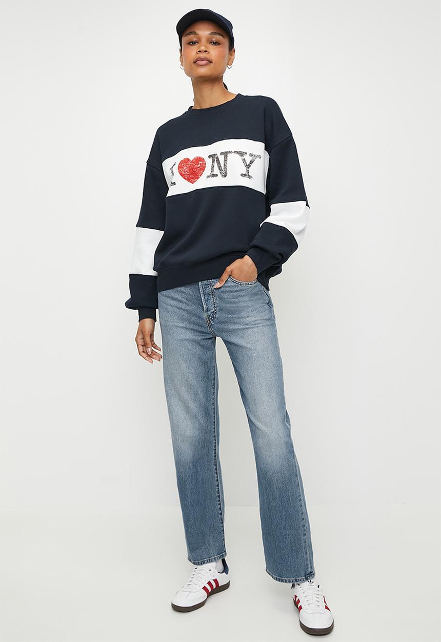 Cotton On - Licensed graphic crew sweatshirt - lcn i love ny/ink navy