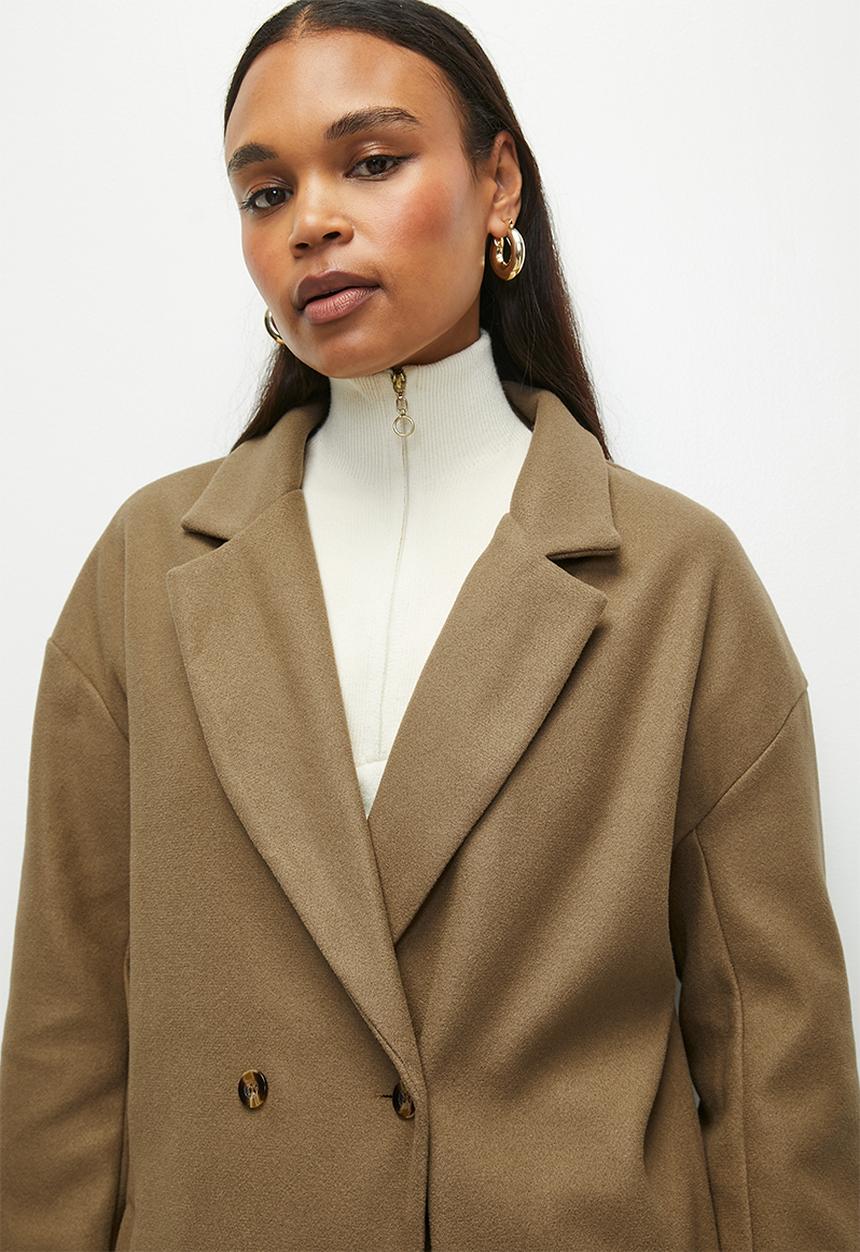 Superbalist - Double Breast Melton Coat - Camel