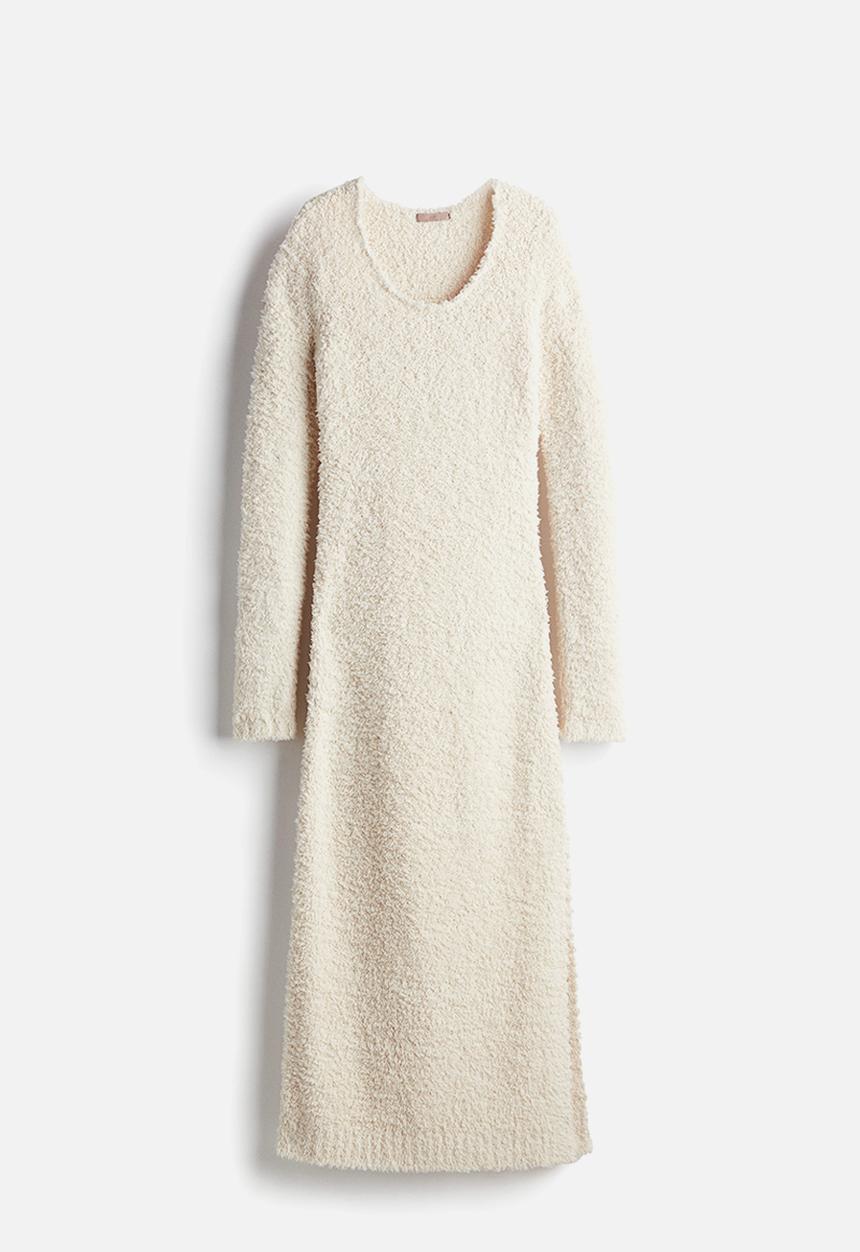 H&M - Fluffy-knit dress - light beige