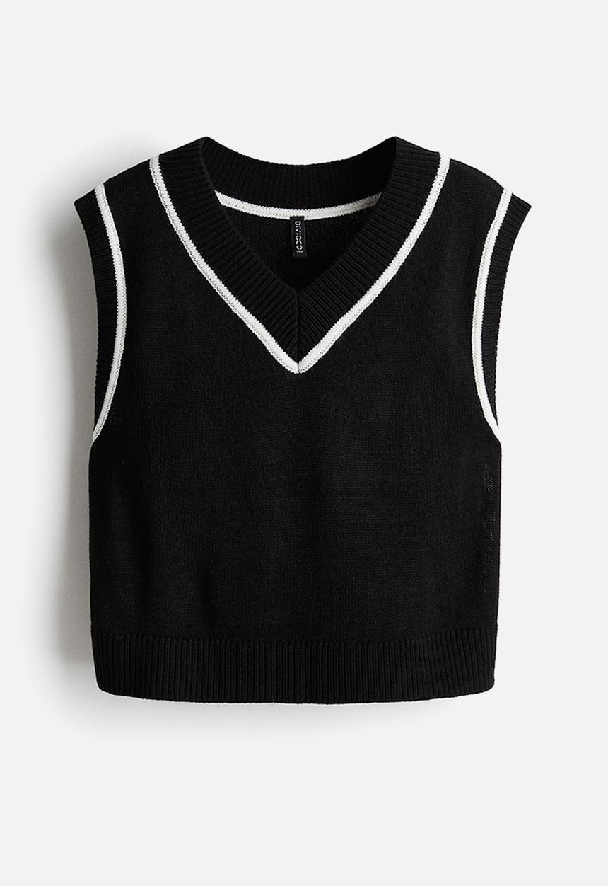 H&M - V-neck sweater vest - black