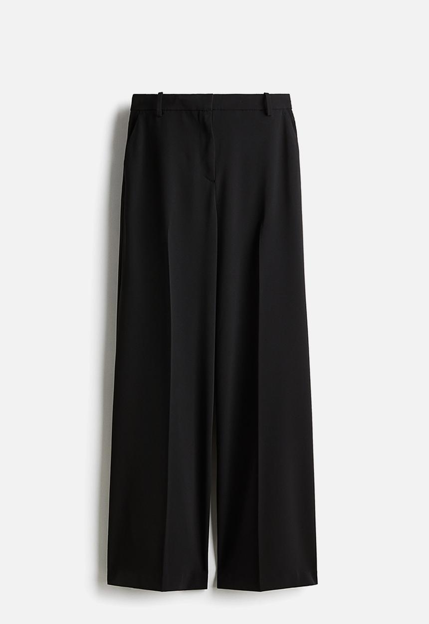 H&M - Wide tailored trousers - black