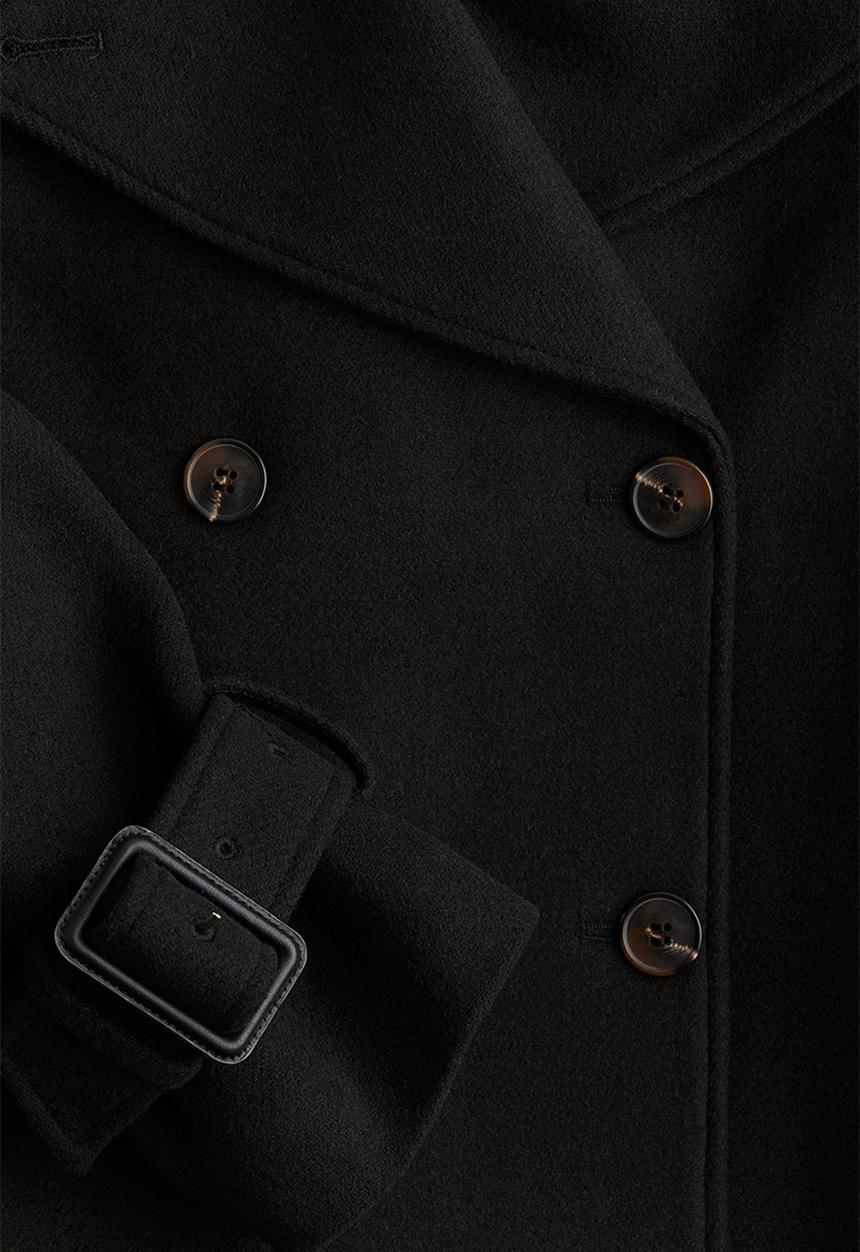 H&M - Short trench coat - black